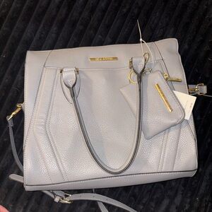 Steve Madden Gray Leather Tote Bag